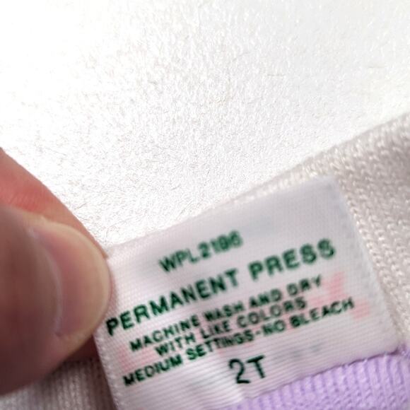 Vintage Healthtex Dress Girls Size 12-18m Purple Velour - Picture 8 of 8